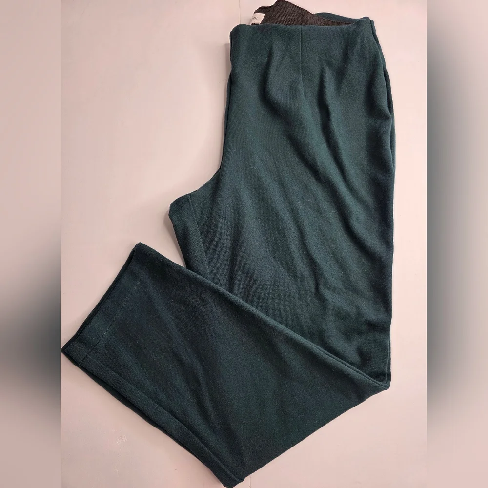 Calvin Klein Size 12 Pine Green Pull-On Ponte Pants Office Cd-2174